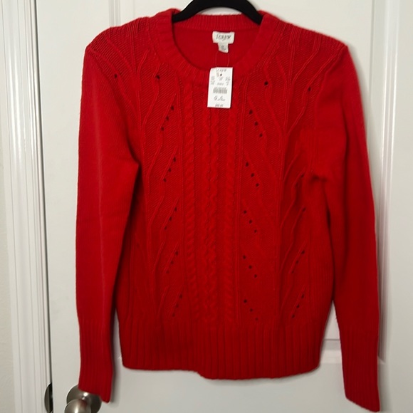 J. Crew Factory Sweaters - J. Crew Factory Red Cable Knit Sweater NWT Size Medium